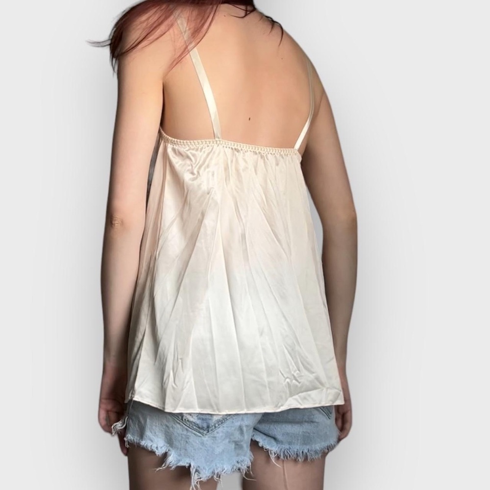 Vintage White / Cream Satin Slip - Size Small - Picture 8 of 8